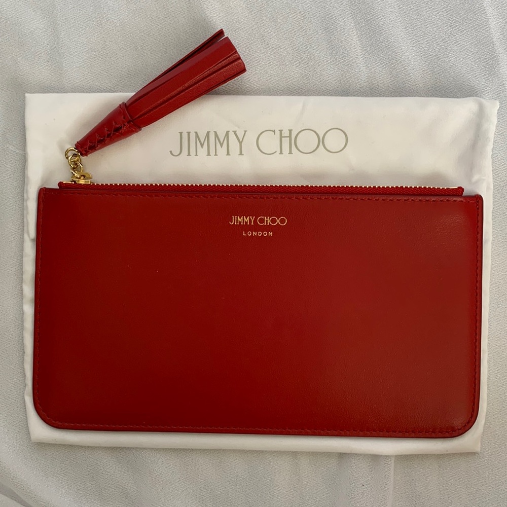 Brand New Jimmy Choo Athini Pouch Red